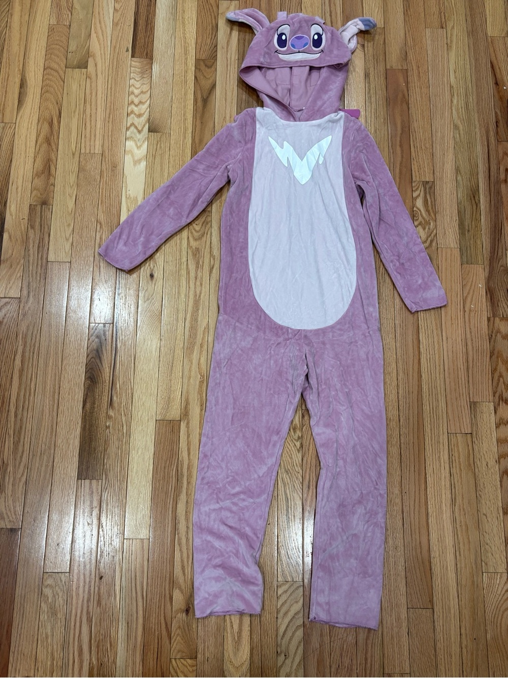 Disney Lilo & Stitch Angel Costume – Pink Plush Jumpsuit + Hood